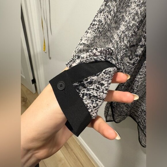 Rebecca Taylor Sheer Textured Silk Print Top - Picture 3 of 8